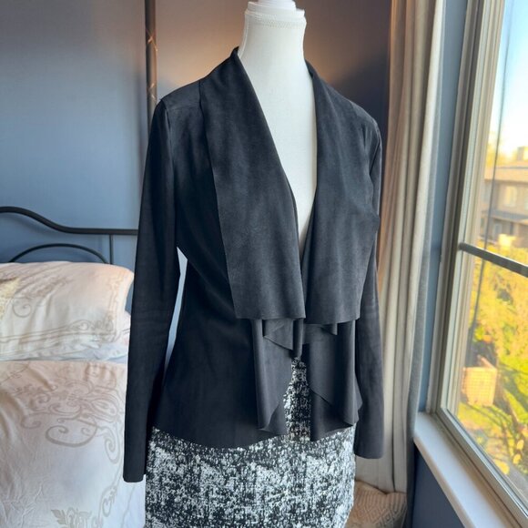 Kismet Black Waterfall Faux Suede Blazer Jacket - Picture 2 of 8
